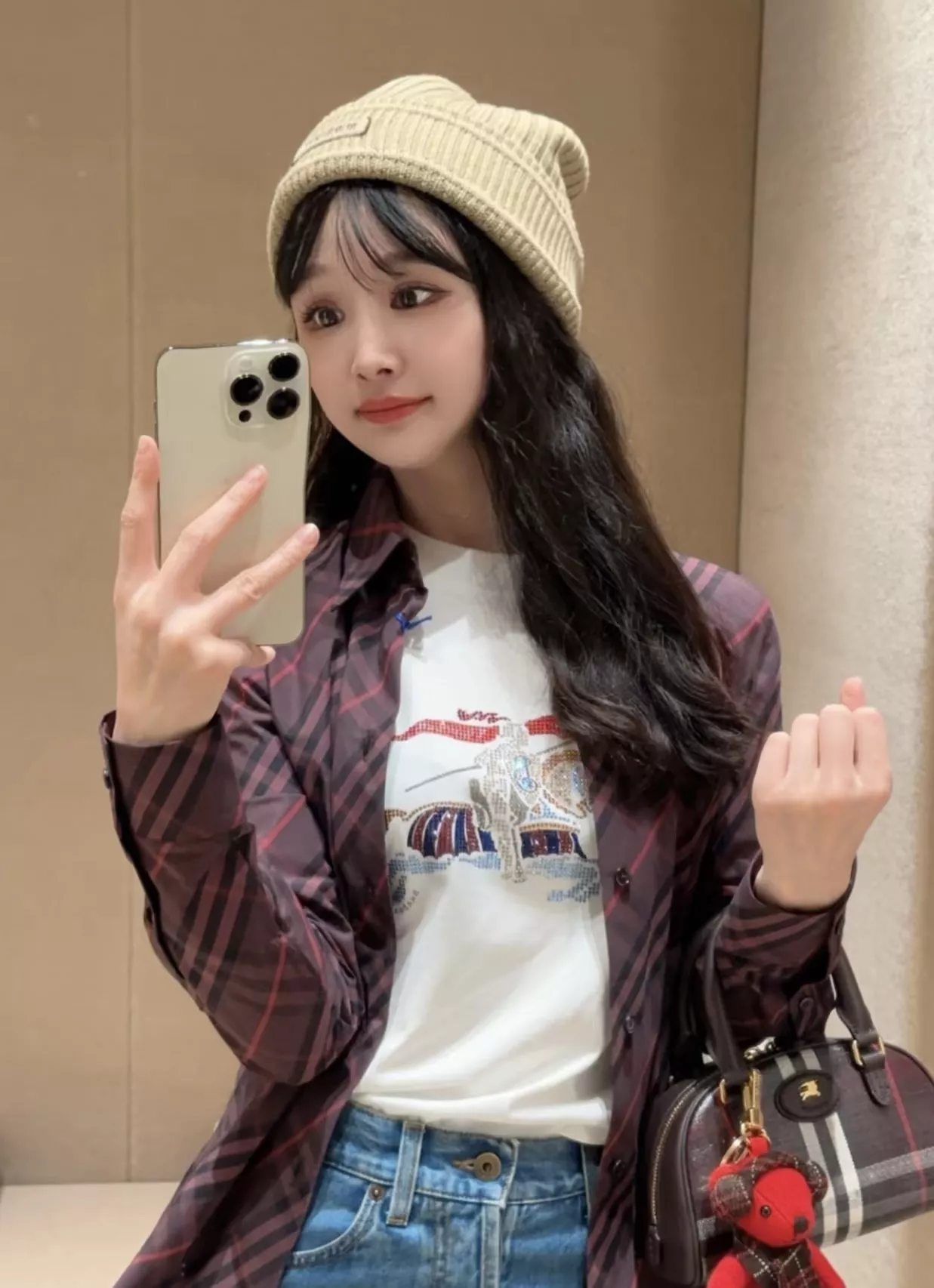 버버리 체크 패턴 셔츠 상세 이미지 15