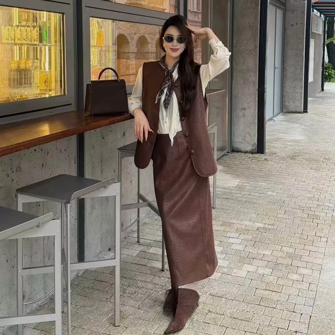 보테가베네타 우븐 베스트 스커트 세트 상세 이미지 10