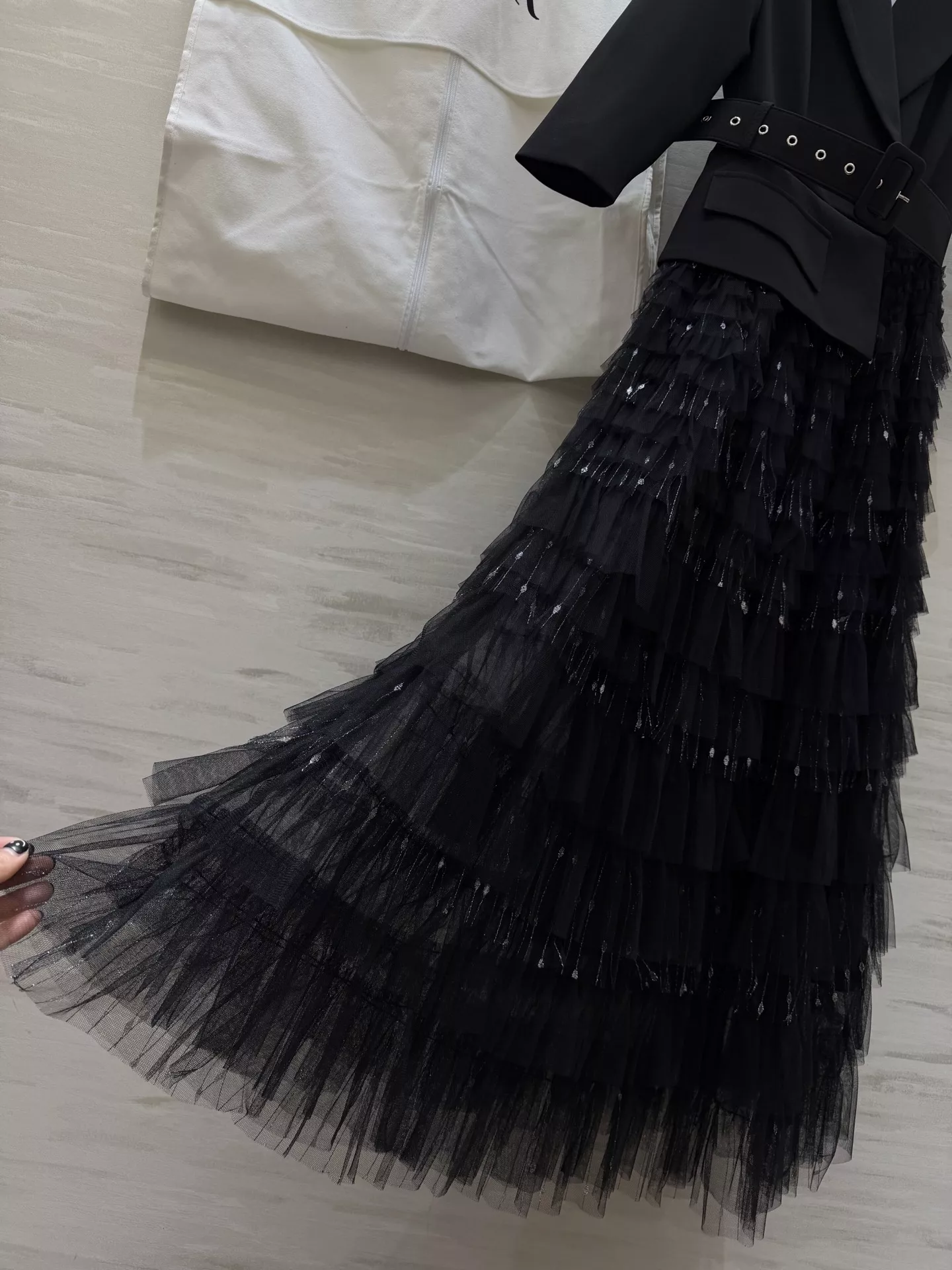 디올 시어 레이어드 정장 카라 롱원피스 상세 이미지 21
