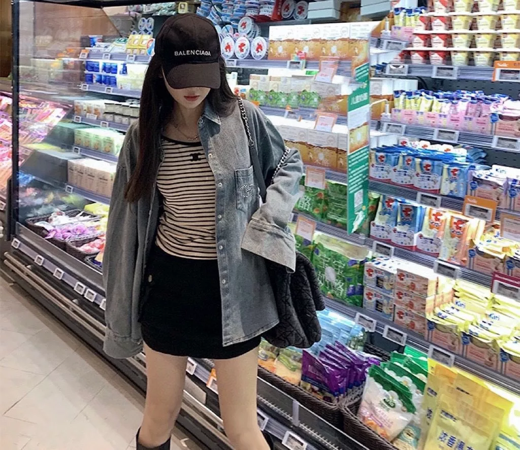 샤넬 워싱 데님 장식 셔츠 상세 이미지 12