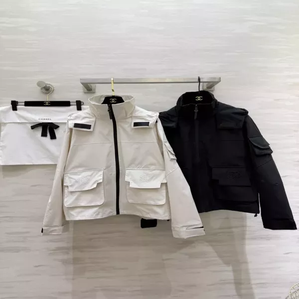 샤넬 더블씨 자수 미니멀 재킷