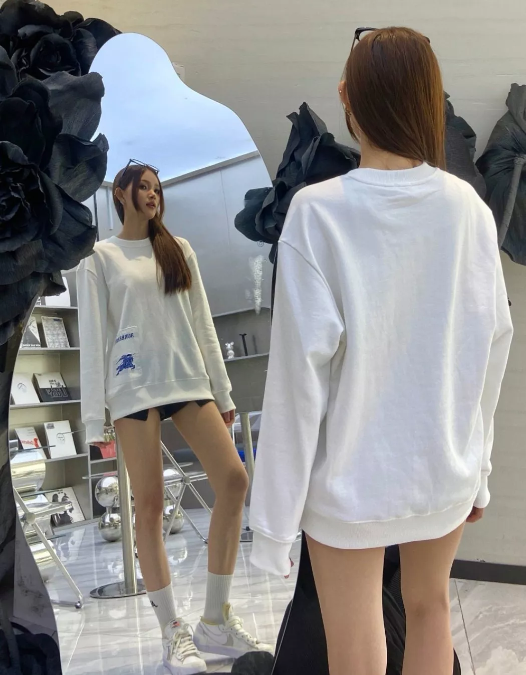 버버리 전마 패치 크루넥 스웨트셔츠 상세 이미지 19