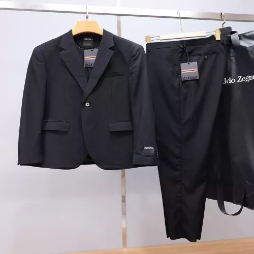 제냐 남성 비즈니스 울 체크 수트 세트