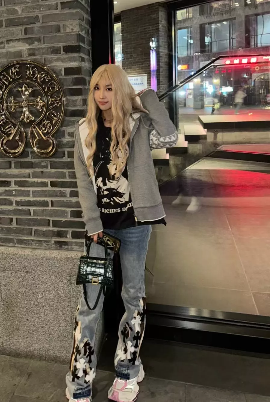 크롬하츠 갤러리뎁트 콜라보 크로스 패치 데님 팬츠 상세 이미지 15