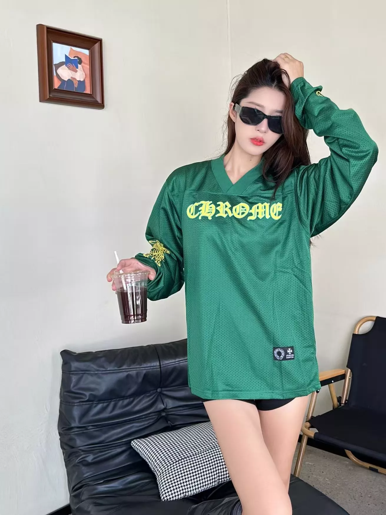 크롬하츠 바문 레터링 메쉬 더블 레이어드 하키 롱슬리브 상세 이미지 13