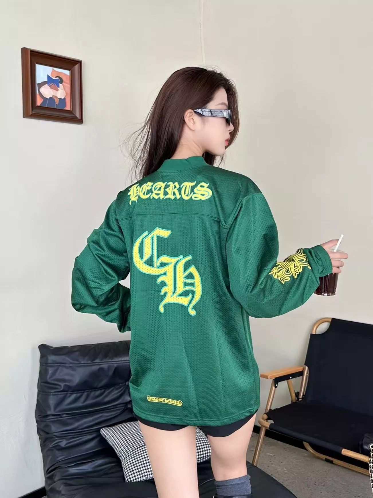 크롬하츠 바문 레터링 메쉬 더블 레이어드 하키 롱슬리브 상세 이미지 12