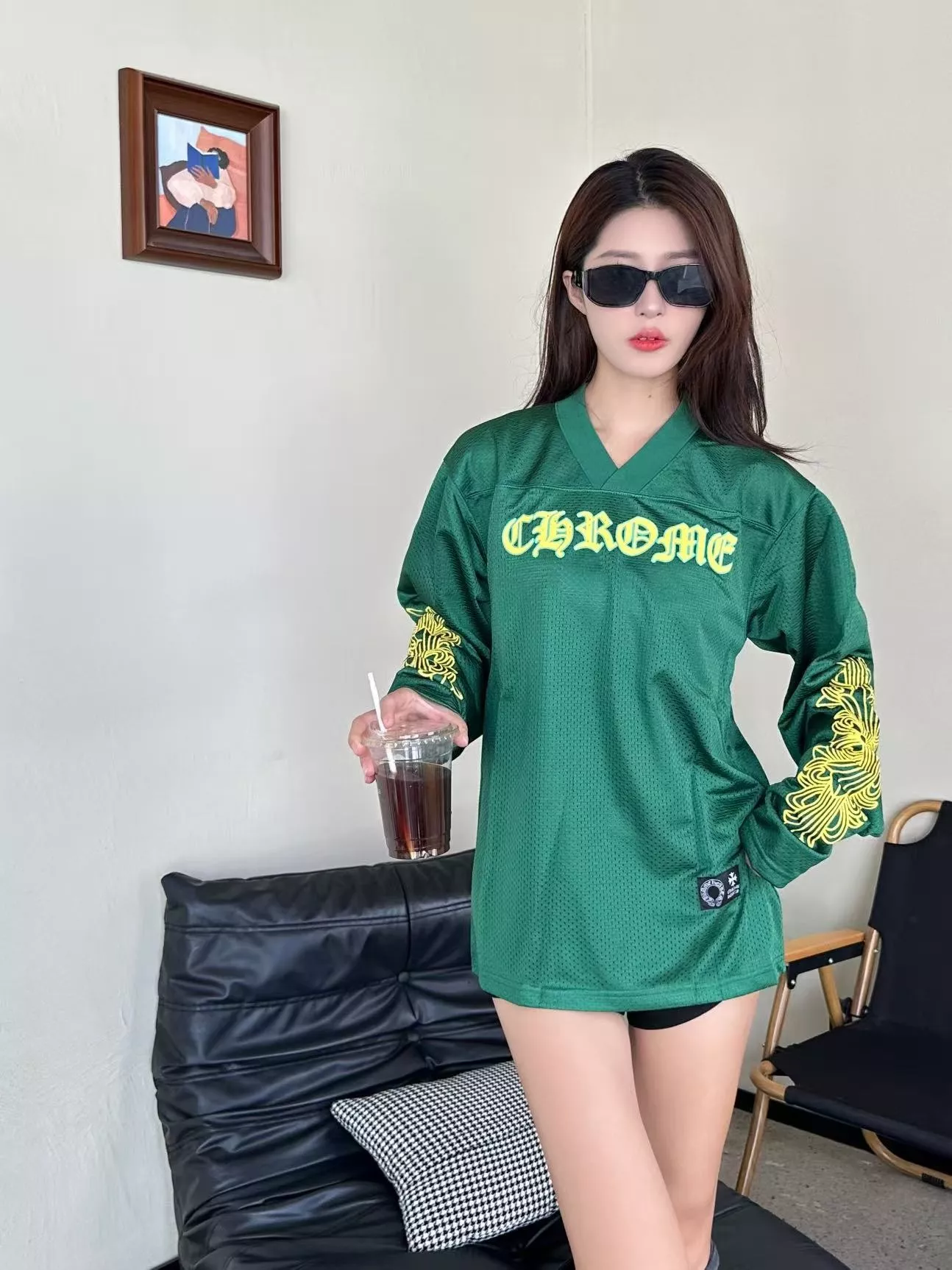 크롬하츠 바문 레터링 메쉬 더블 레이어드 하키 롱슬리브 상세 이미지 15
