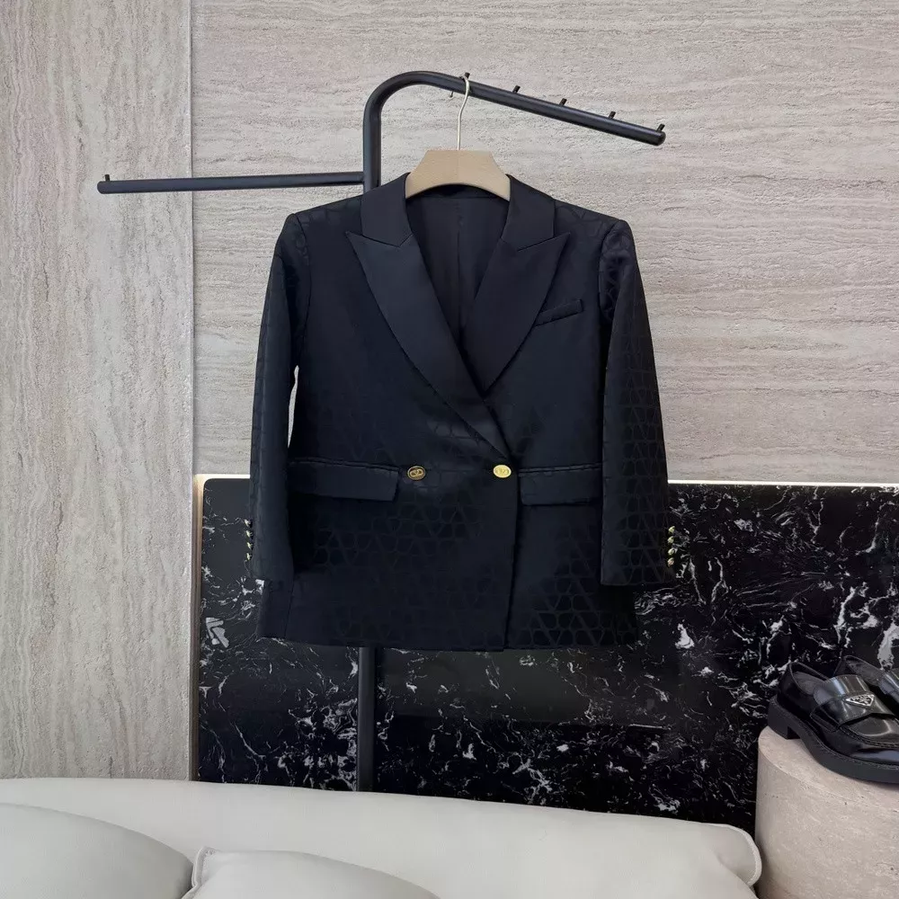 발렌티노 자카드 암문양 더블버튼 재킷
