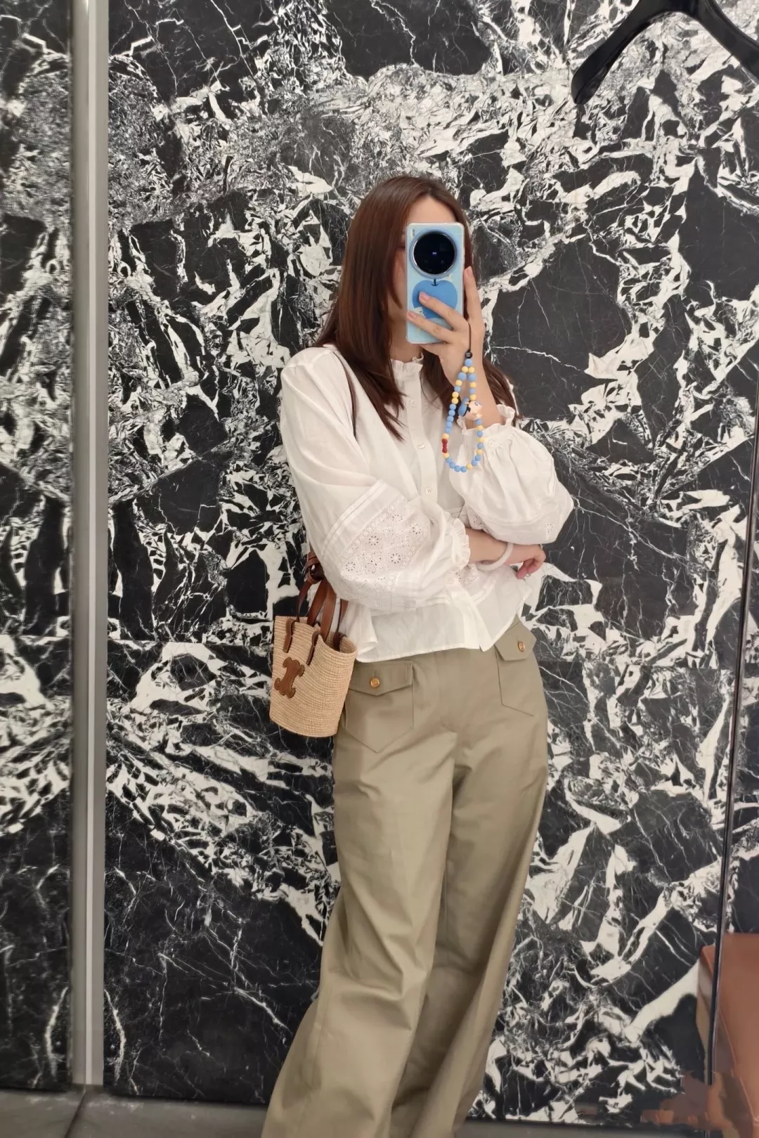 셀린느 레이스 장식 코튼 셔츠 상세 이미지 14