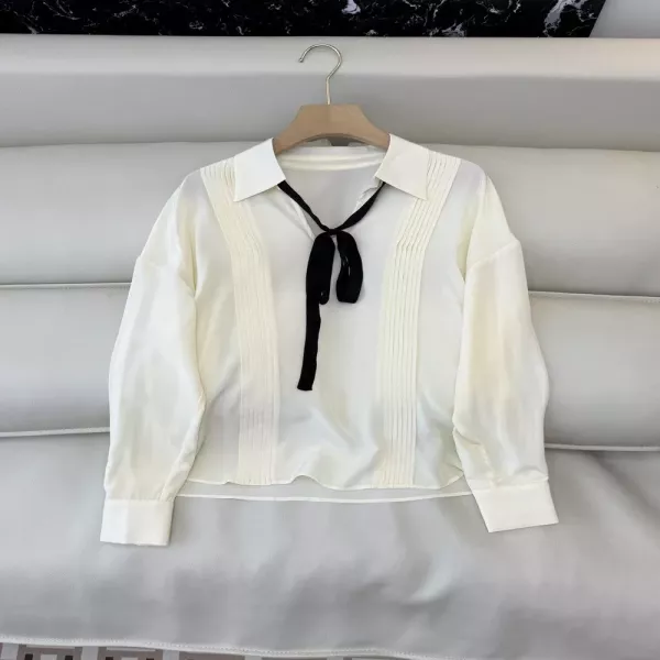 디올 진주 버튼 루즈핏 셔츠