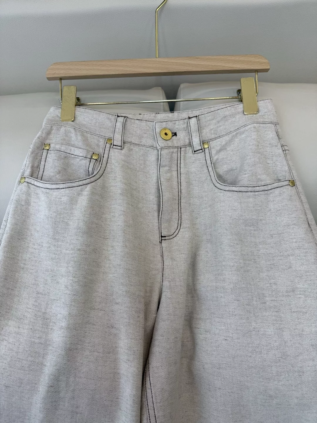 브루넬로쿠치넬리 린넨 혼방 와이드 데님 팬츠 상세 이미지 5