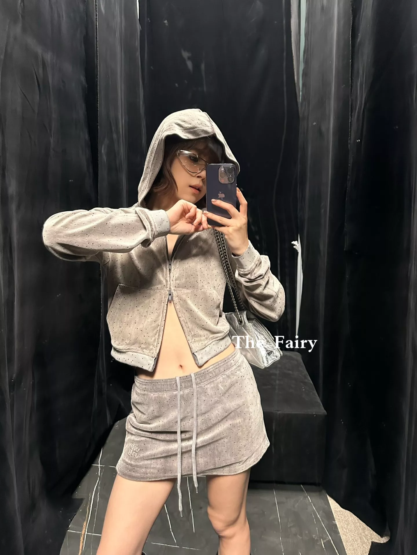 알렉산더왕 벨벳 풀스톤 밴딩 스커트 상세 이미지 12