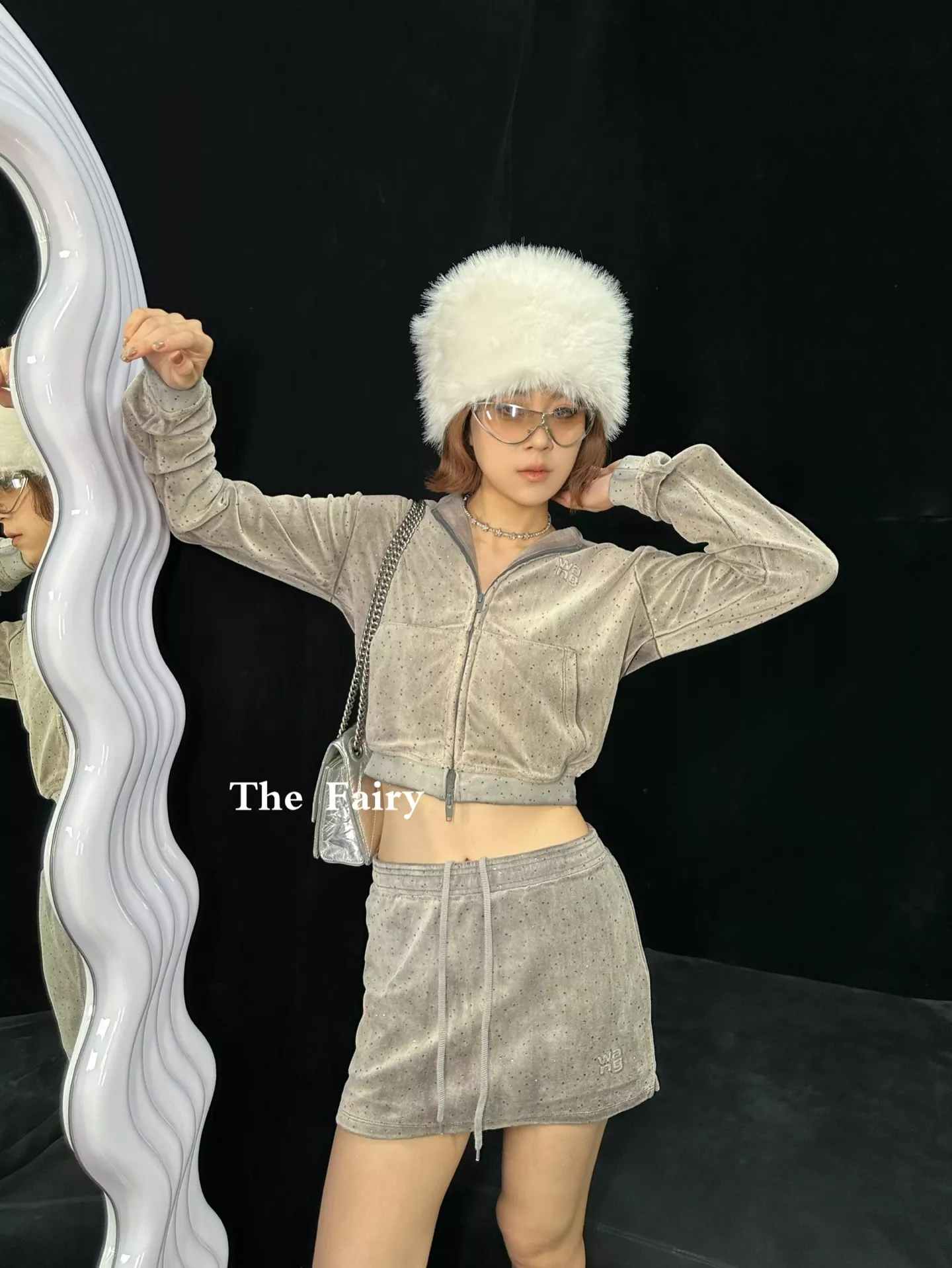 알렉산더왕 벨벳 풀스톤 밴딩 스커트 상세 이미지 14