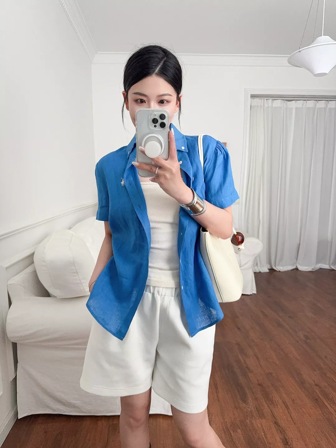 랄프로렌 여성 린넨 반소매 자수 셔츠 상세 이미지 18
