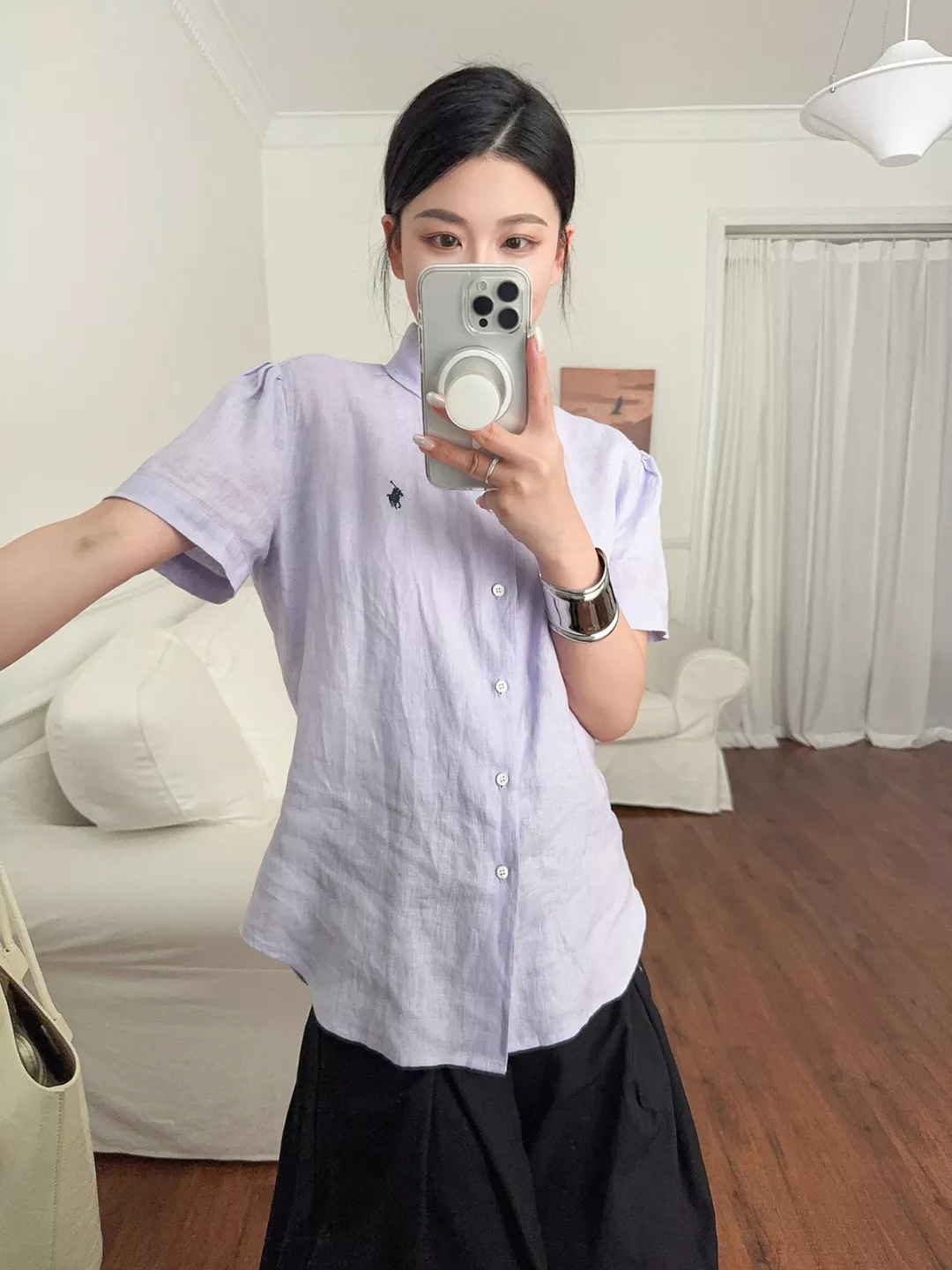 랄프로렌 여성 린넨 반소매 자수 셔츠 상세 이미지 20