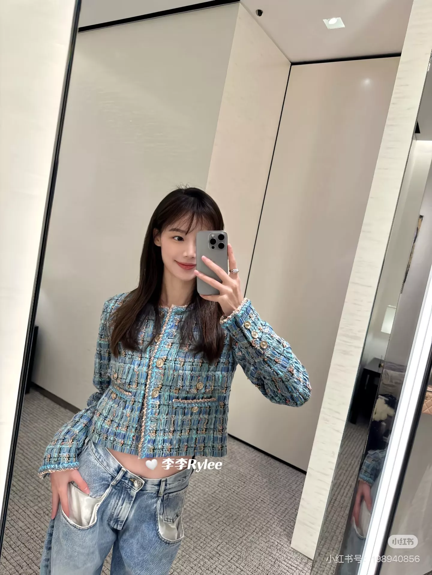 샤넬 라운드넥 트위드 숏 재킷 상세 이미지 32