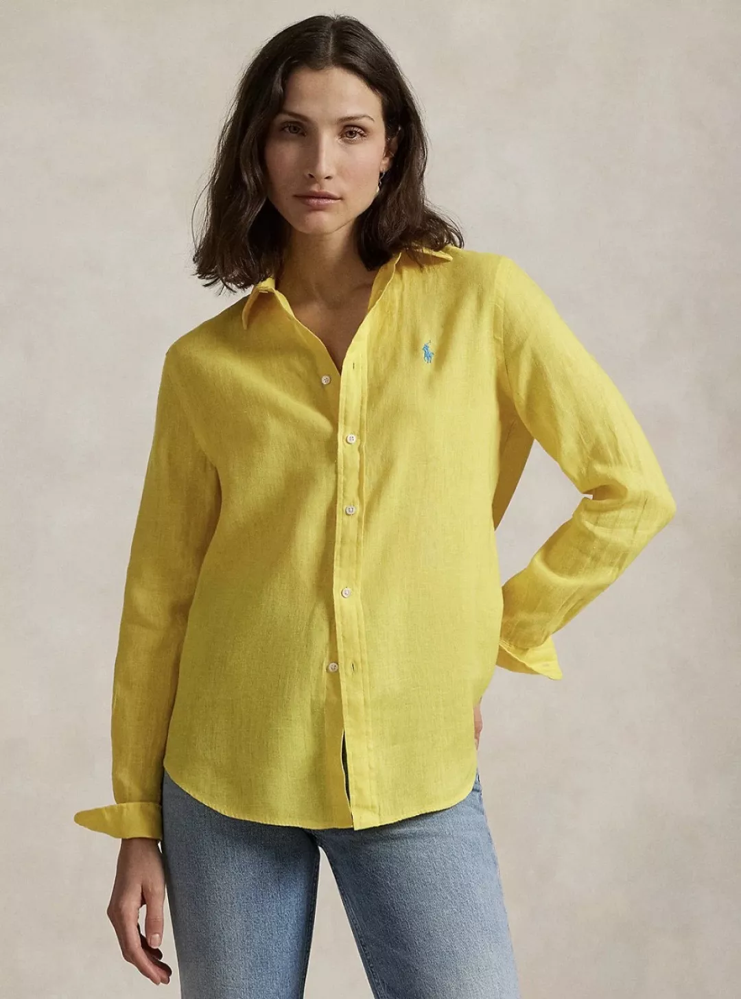 랄프로렌 여성 린넨 자수 로고 셔츠 상세 이미지 90