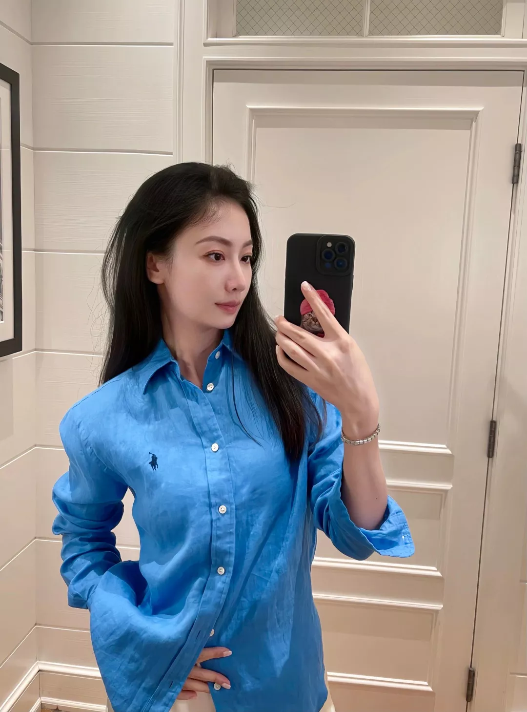 랄프로렌 여성 린넨 자수 로고 셔츠 상세 이미지 54