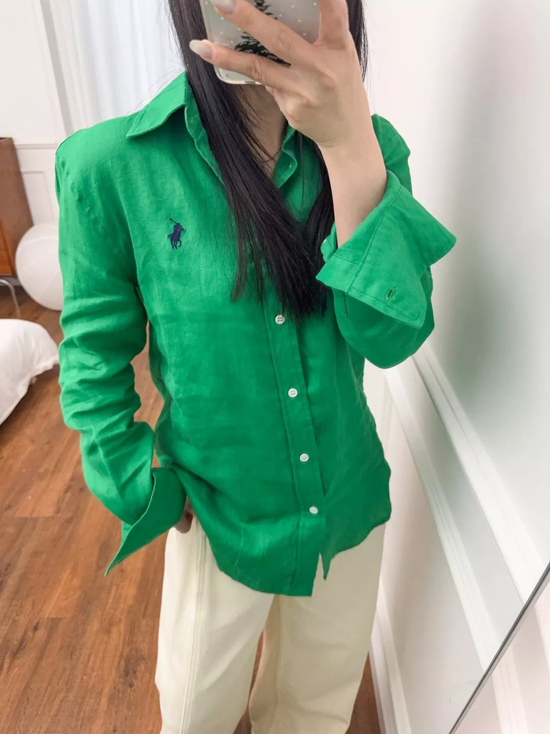 랄프로렌 여성 린넨 자수 로고 셔츠 상세 이미지 42