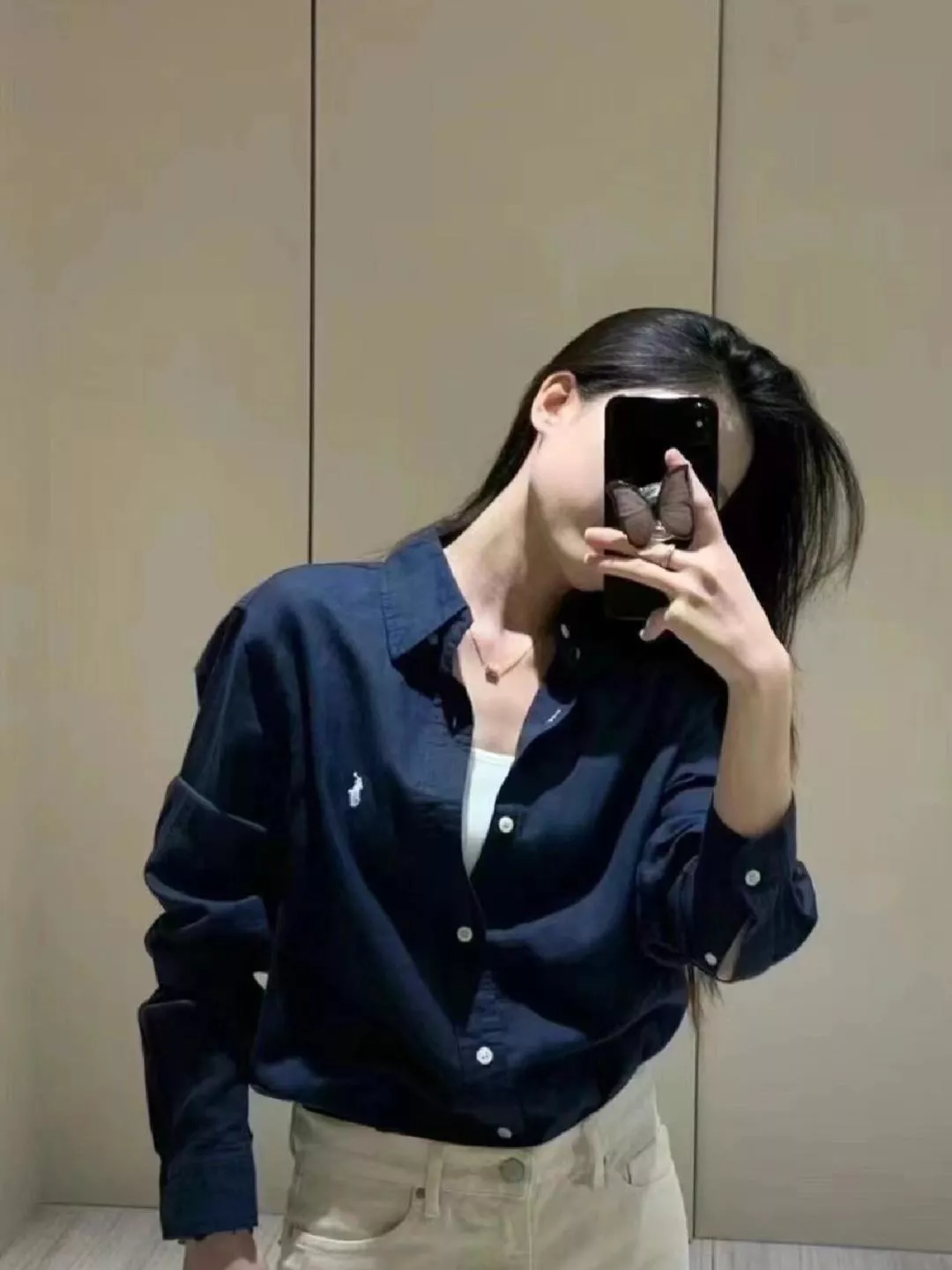 랄프로렌 여성 린넨 자수 로고 셔츠 상세 이미지 65