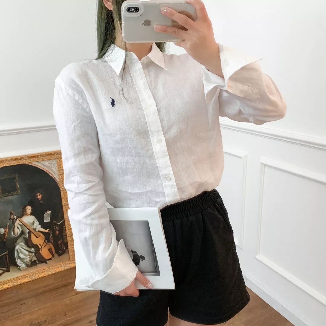 랄프로렌 여성 린넨 자수 로고 셔츠 상세 이미지 25