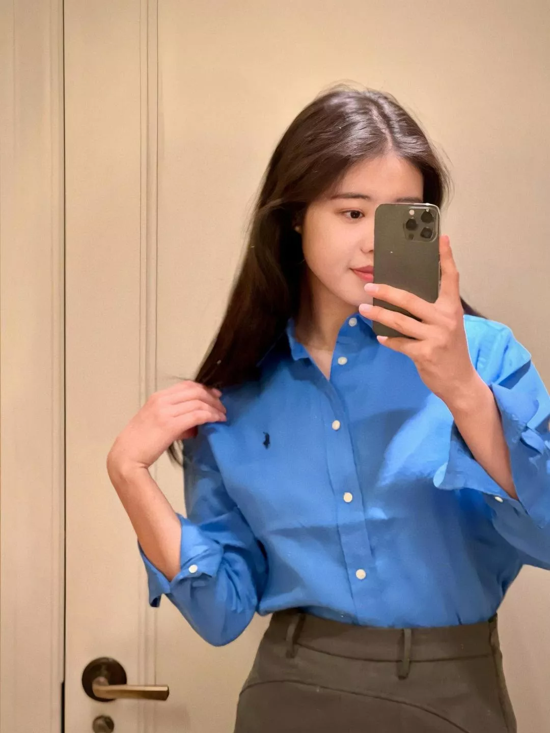 랄프로렌 여성 린넨 자수 로고 셔츠 상세 이미지 76