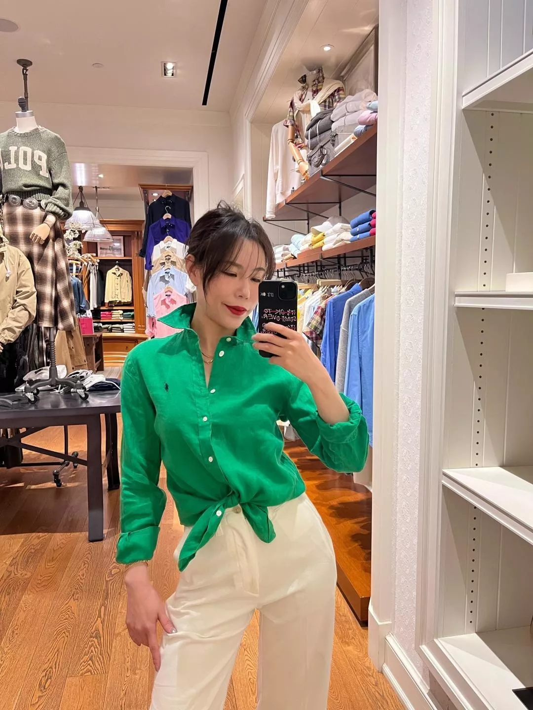 랄프로렌 여성 린넨 자수 로고 셔츠 상세 이미지 57