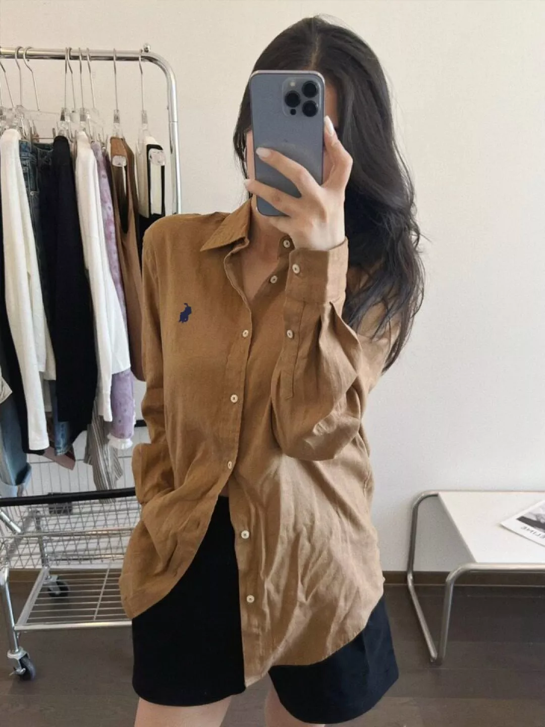 랄프로렌 여성 린넨 자수 로고 셔츠 상세 이미지 75