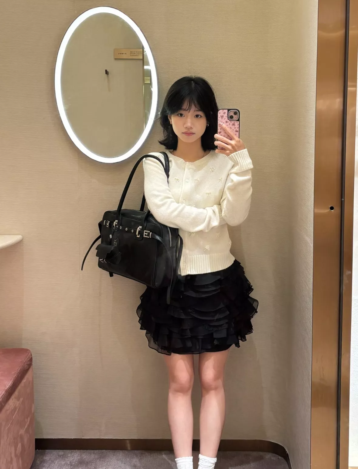 조리아 블랙 레이스 캉캉 숏스커트 상세 이미지 39