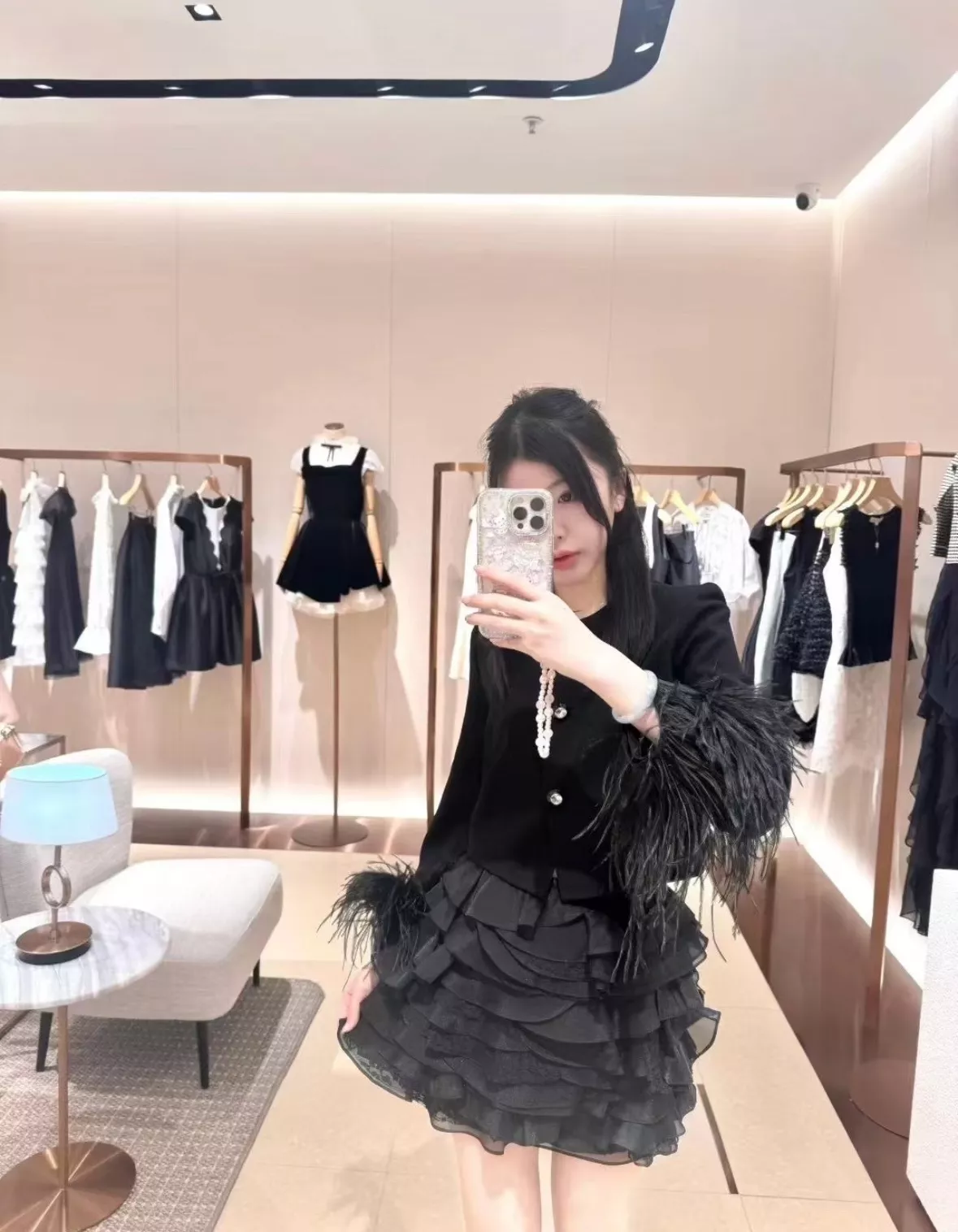 조리아 블랙 레이스 캉캉 숏스커트 상세 이미지 43