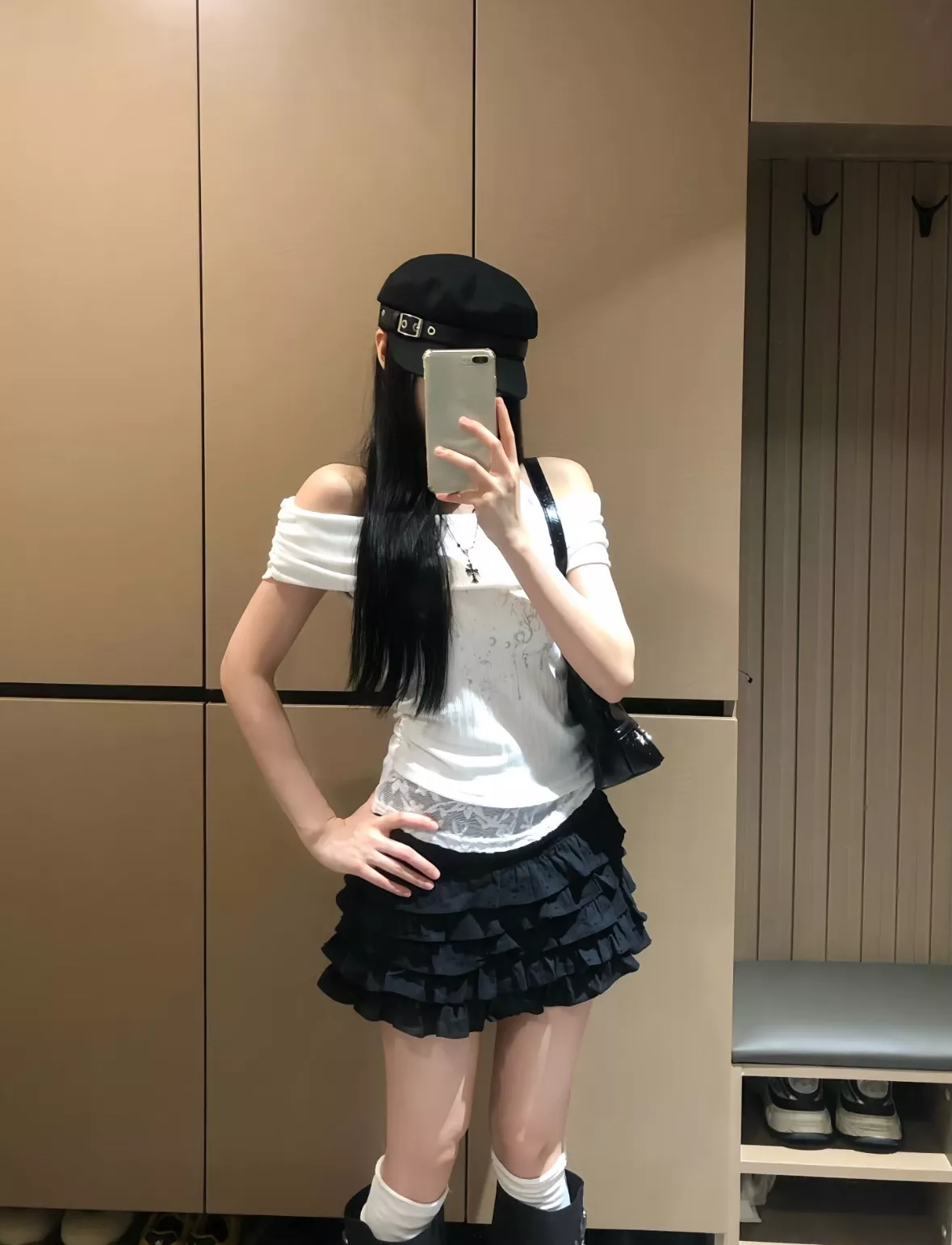 조리아 블랙 레이스 캉캉 숏스커트 상세 이미지 53