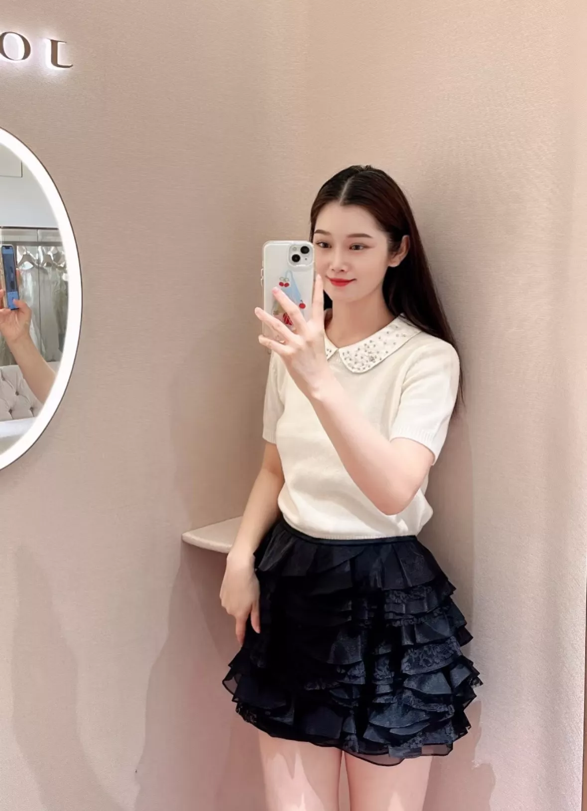 조리아 블랙 레이스 캉캉 숏스커트 상세 이미지 51