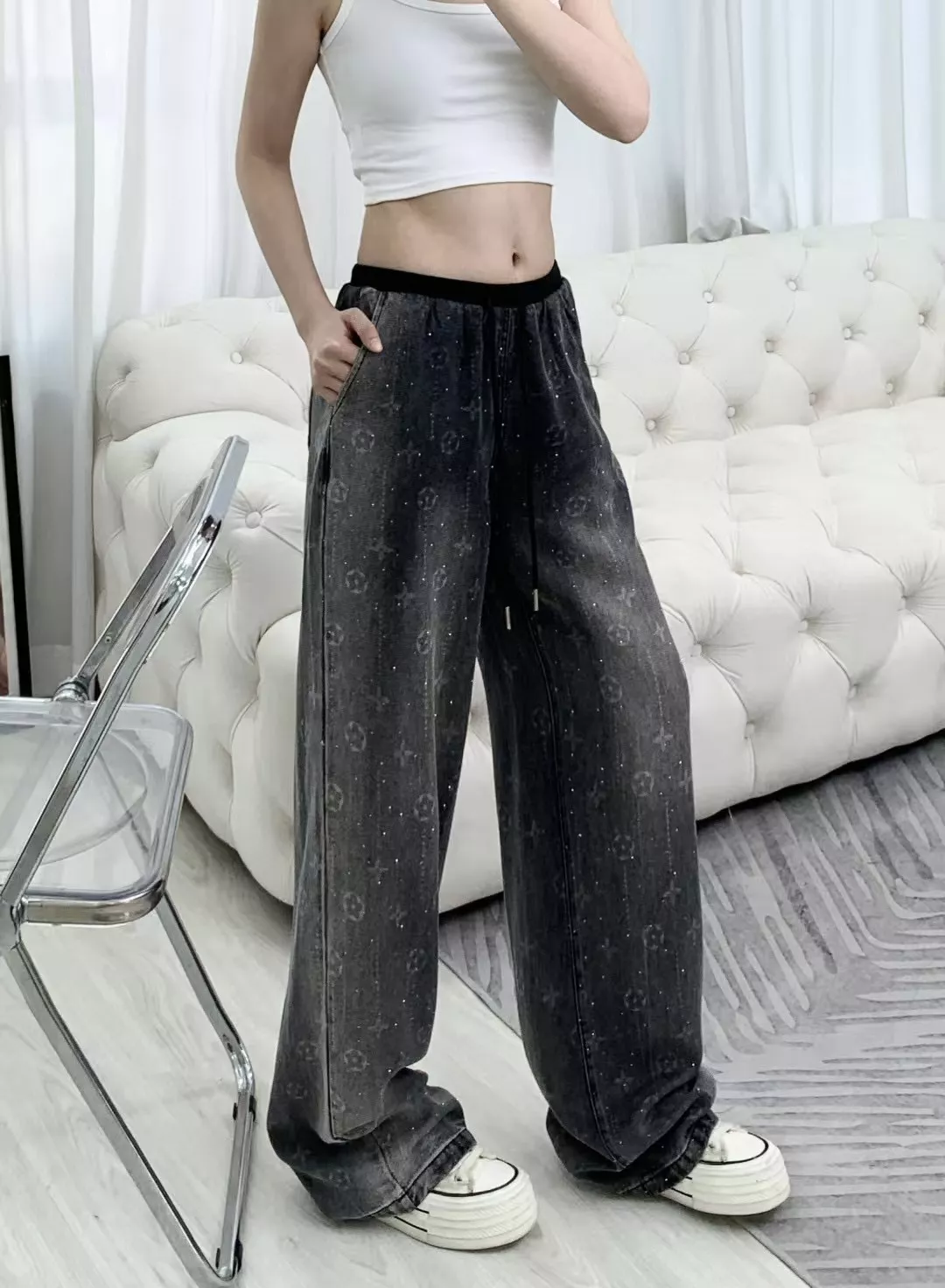 루이비통 그라데이션 핫픽스 와이드 데님 팬츠 상세 이미지 59