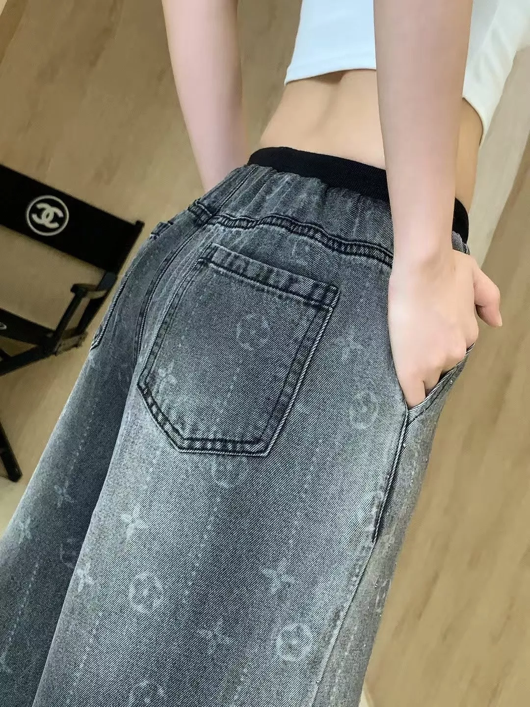 루이비통 그라데이션 핫픽스 와이드 데님 팬츠 상세 이미지 62