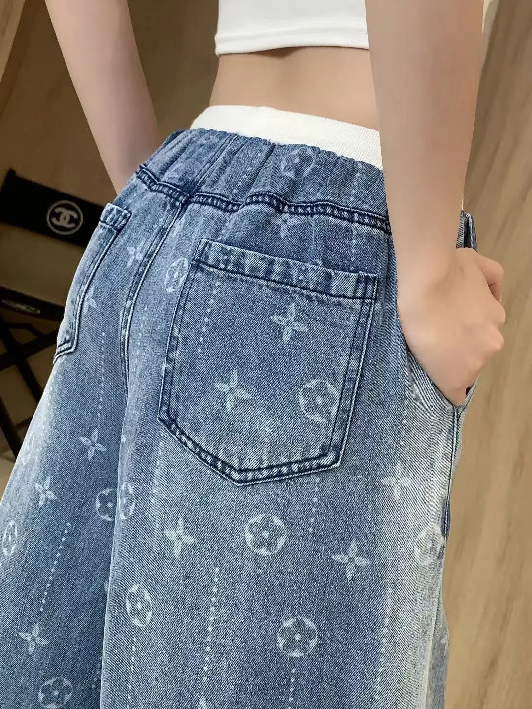 루이비통 그라데이션 핫픽스 와이드 데님 팬츠 상세 이미지 70