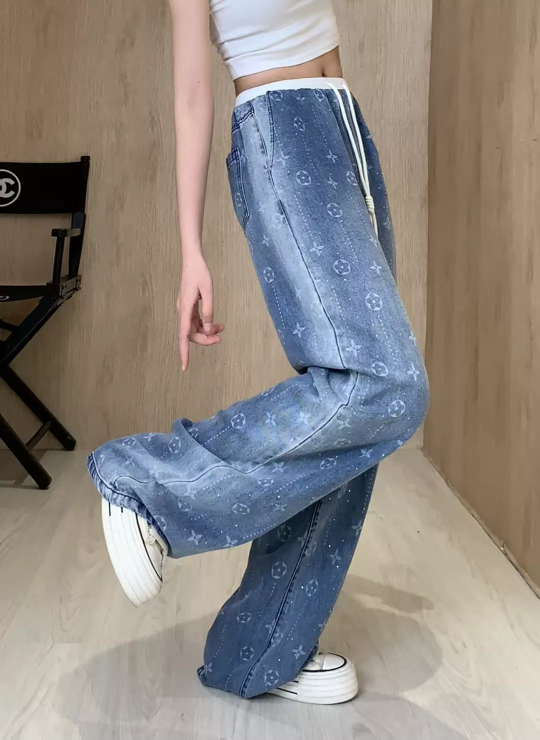 루이비통 그라데이션 핫픽스 와이드 데님 팬츠 상세 이미지 65