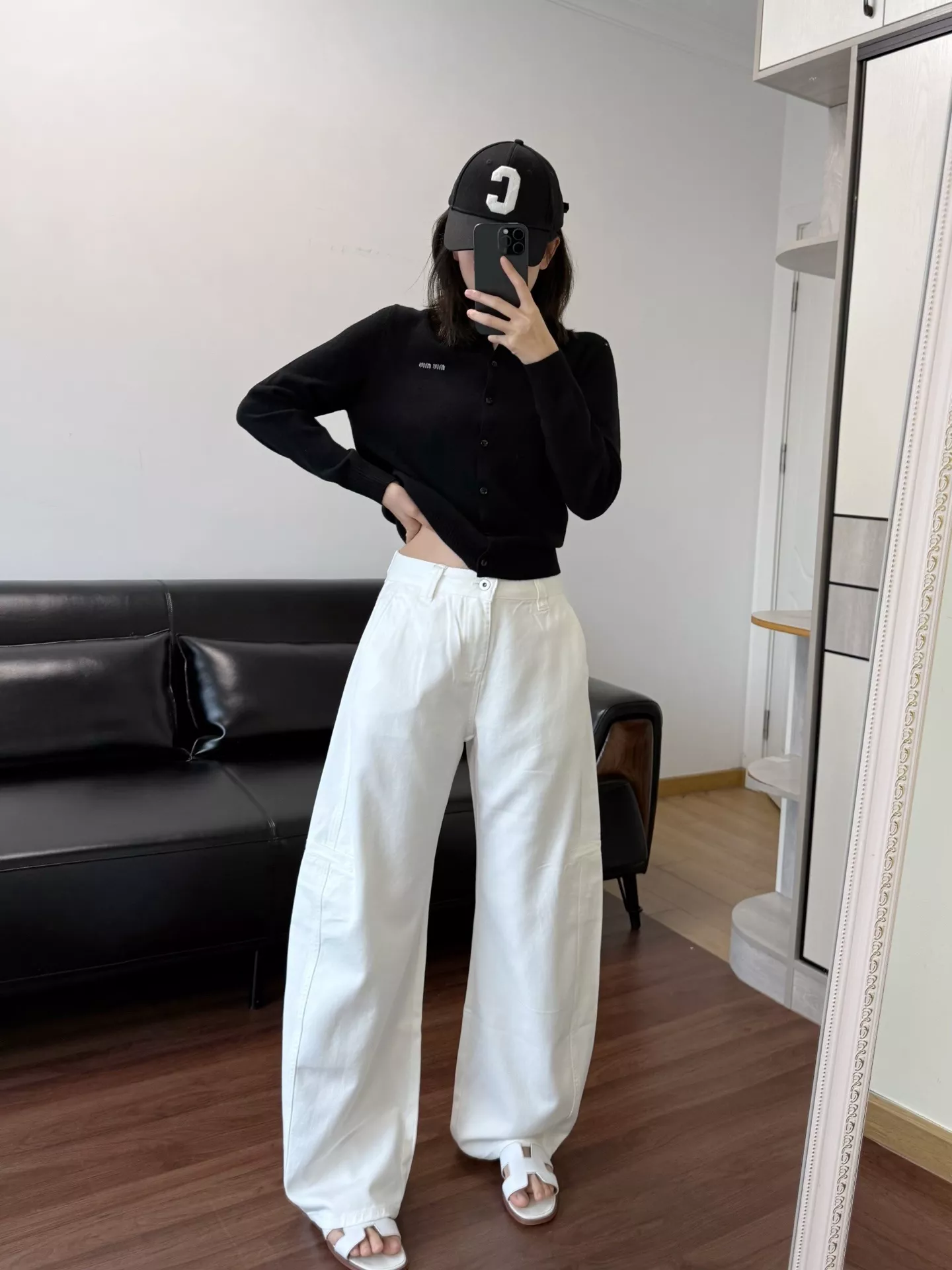 에디션 화이트 와이드 데님 팬츠 상세 이미지 32