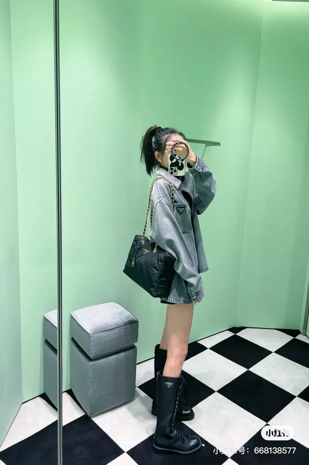 프라다 빈티지 체인 퀼팅 호보백 상세 이미지 16