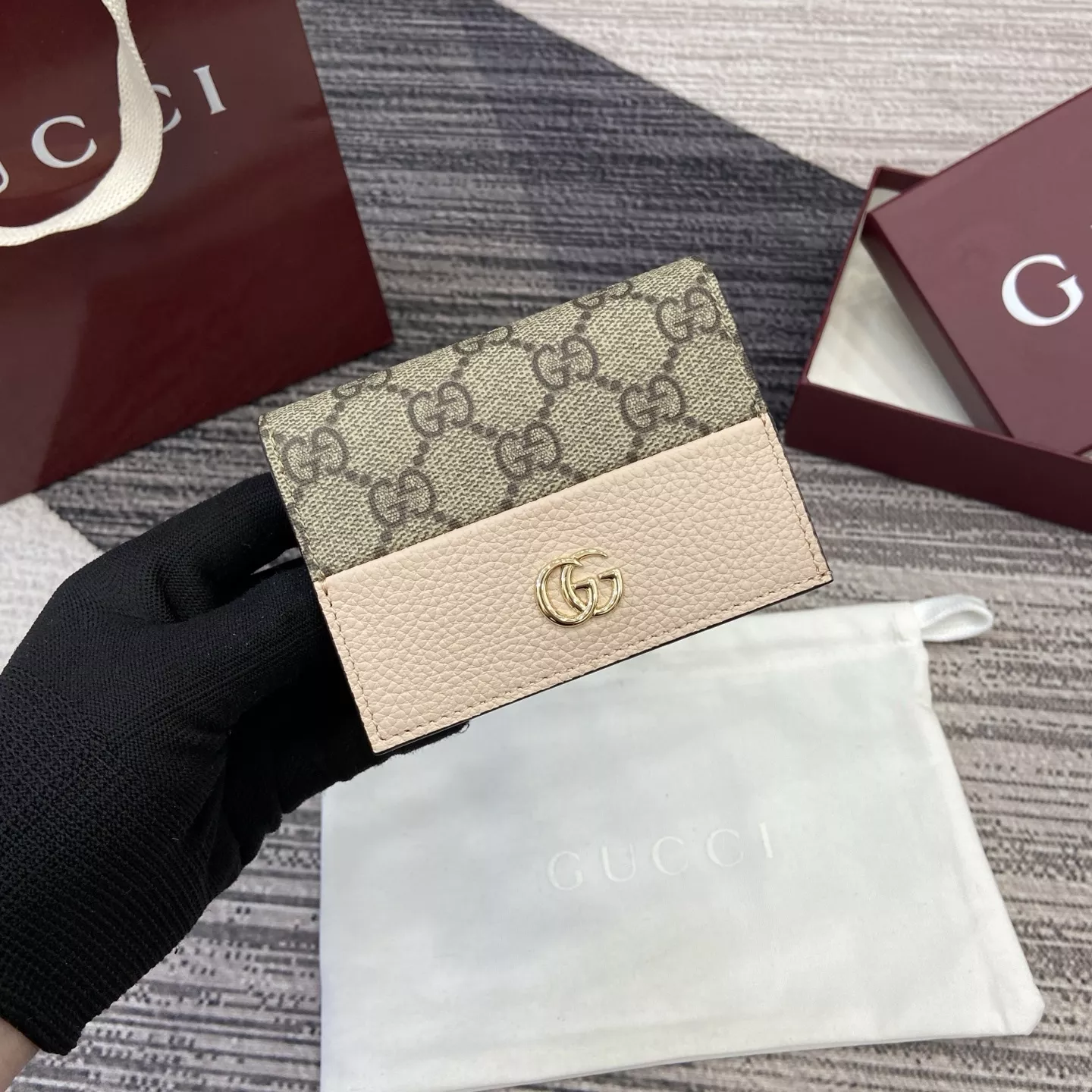 구찌 더블지 GG 슈프림 카드 월렛 상세 이미지 1