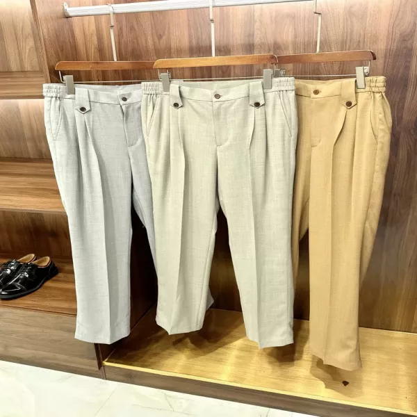 로로피아나 남성 아세테이트 실크 혼방 휴식 팬츠