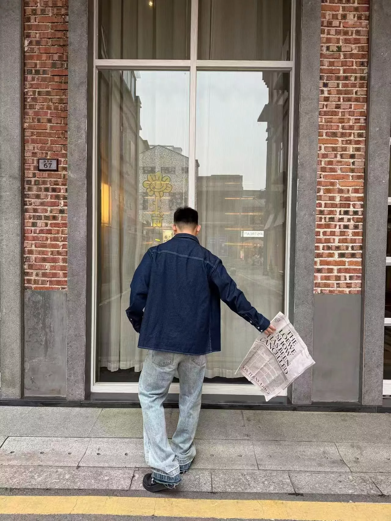 셀린느 로고 자수 데님 셔츠 상세 이미지 13