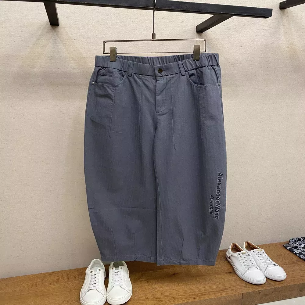 알렉산더왕 레터링 포인트 코튼 와이드 팬츠