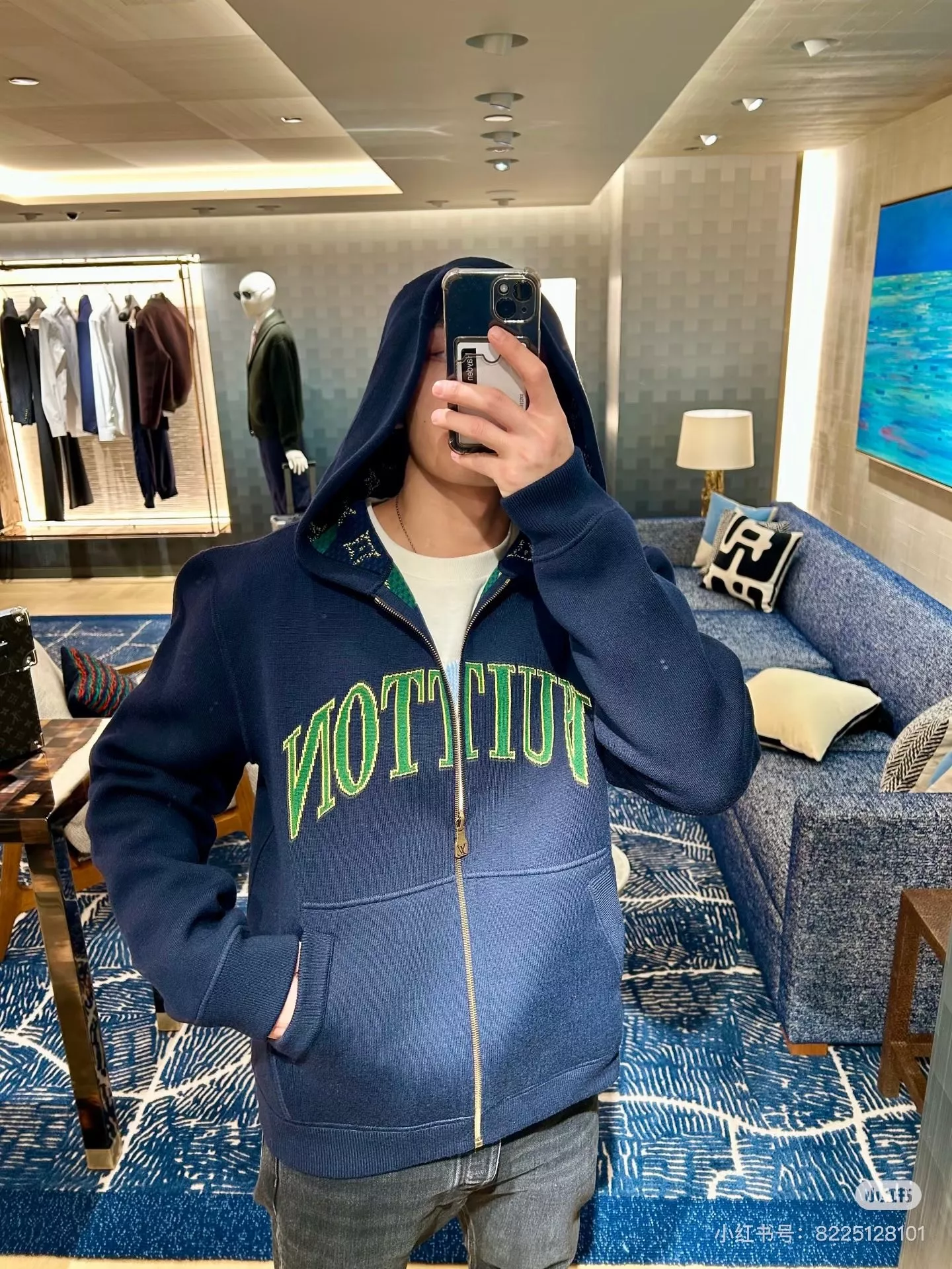 루이비통 양면 후드 집업 니트 재킷 상세 이미지 19