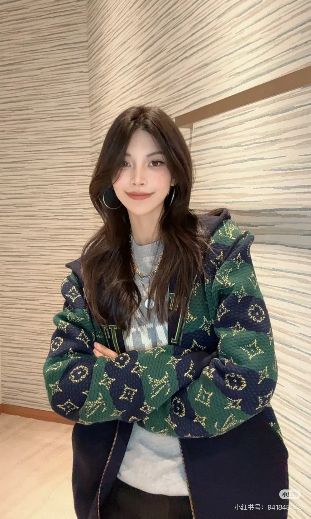 루이비통 양면 후드 집업 니트 재킷 상세 이미지 18