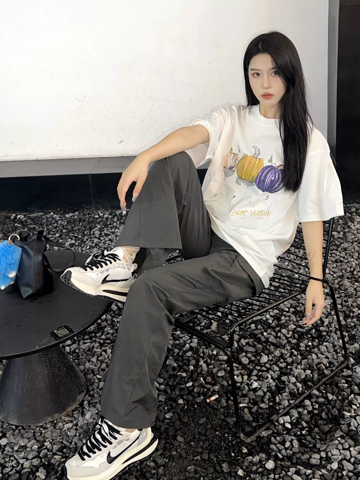 루이비통 그래피티 핸드페인팅 호박 프린트 반소매 상세 이미지 12
