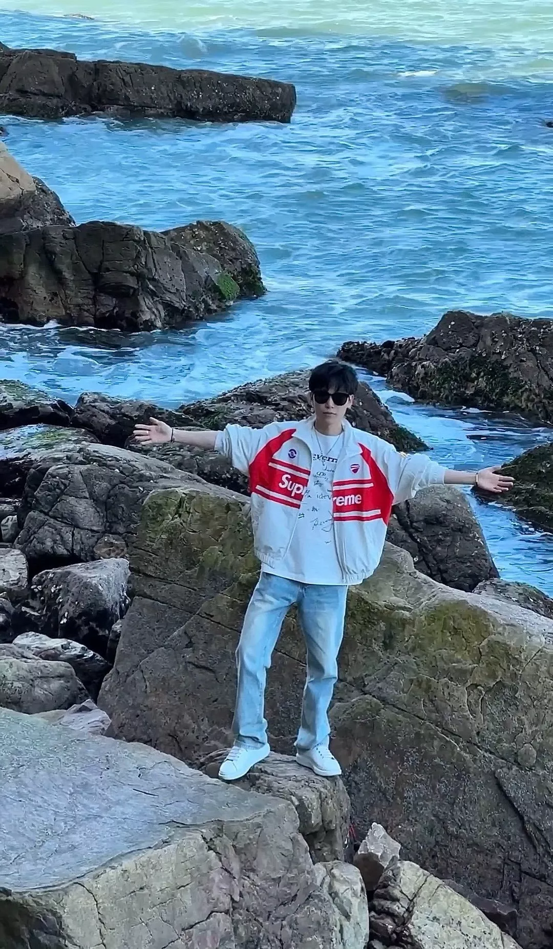슈프림 두카티 콜라보 배색 트랙 재킷 상세 이미지 13