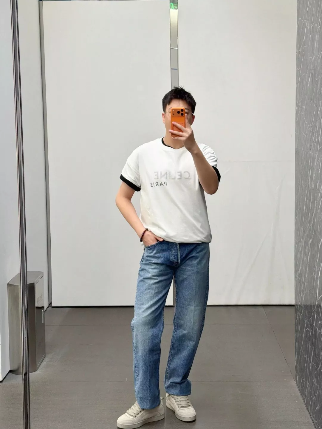 셀린느 레이어드 프린트 반소매 티셔츠 상세 이미지 15