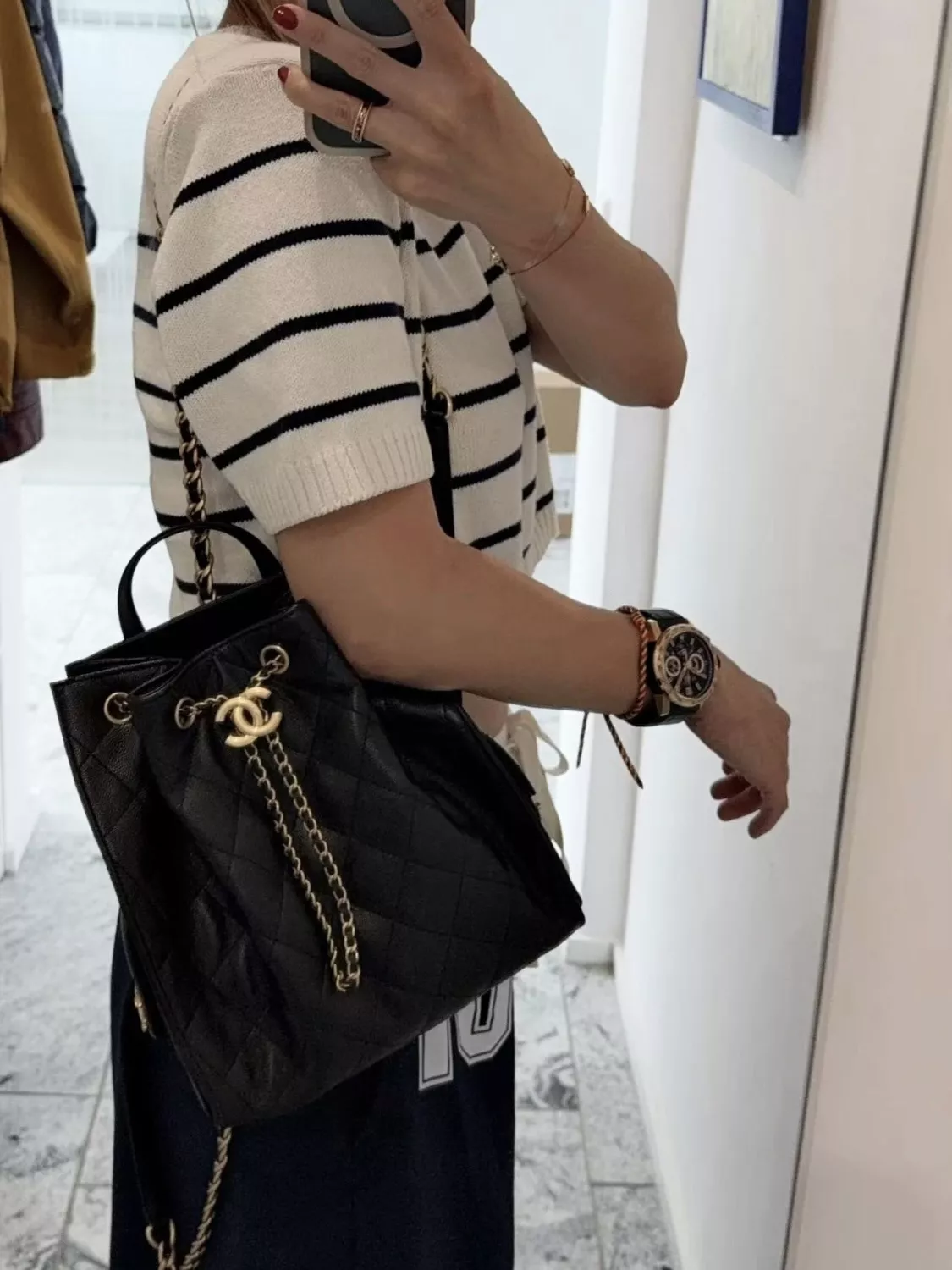 샤넬 퀼팅 체인 포인트 백팩 상세 이미지 20
