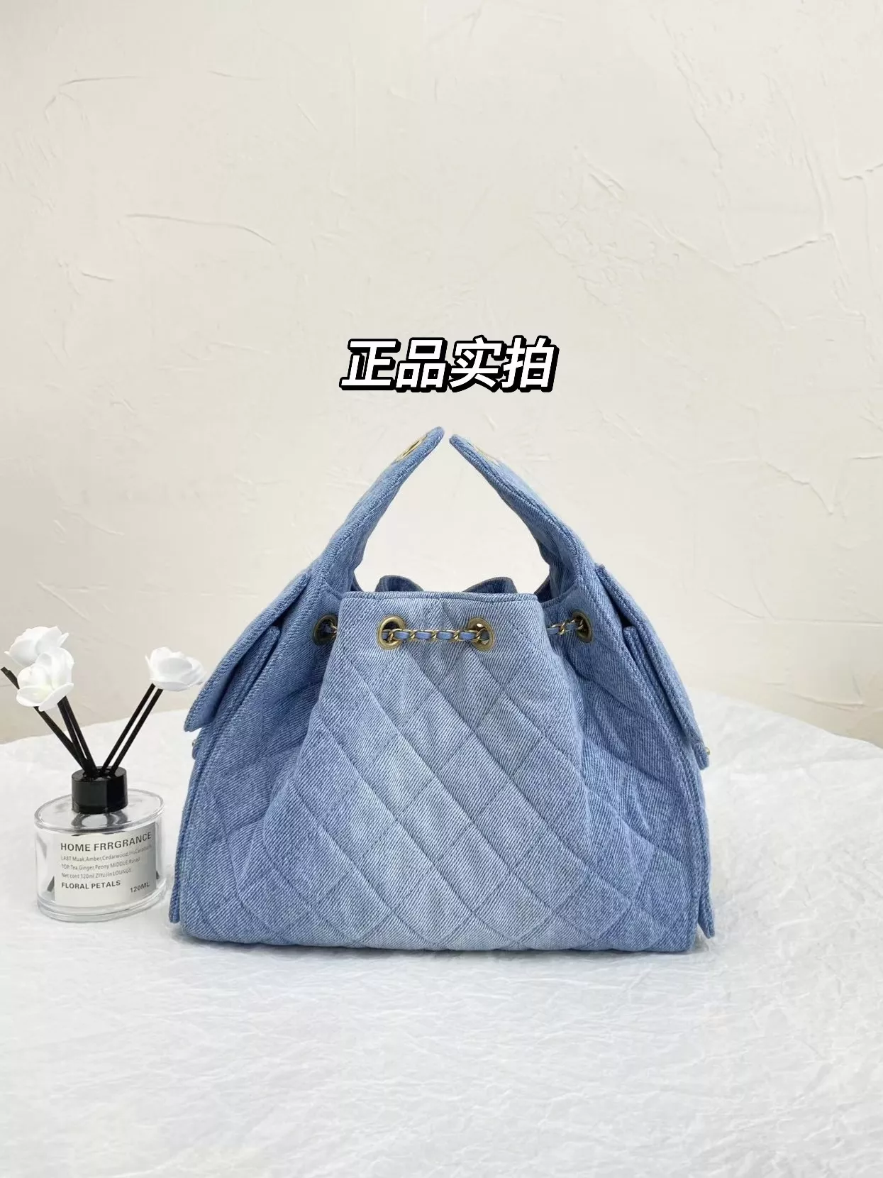 샤넬 데님 드로스트링 버킷 숄더백 상세 이미지 11