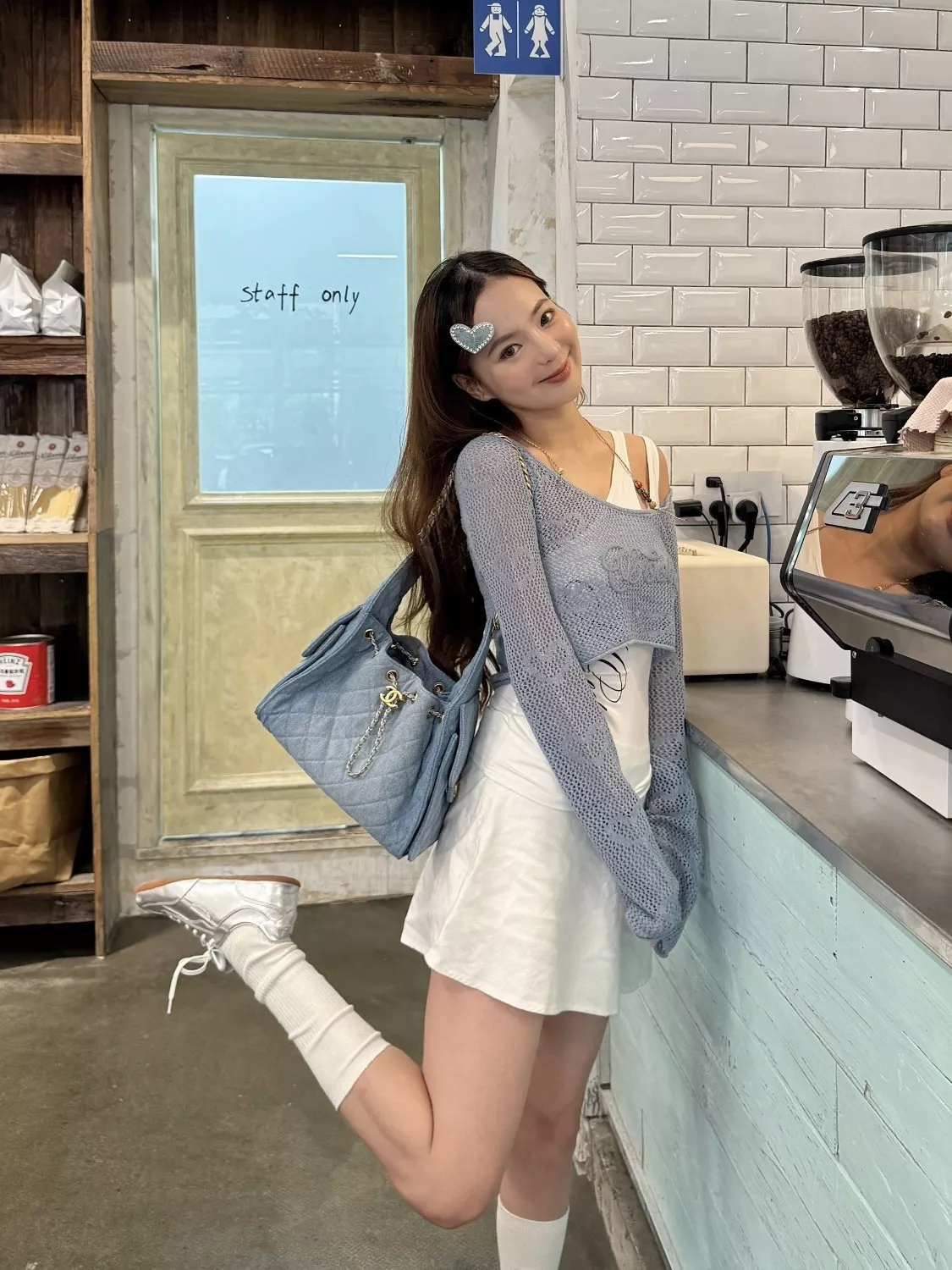 샤넬 데님 드로스트링 버킷 숄더백 상세 이미지 20